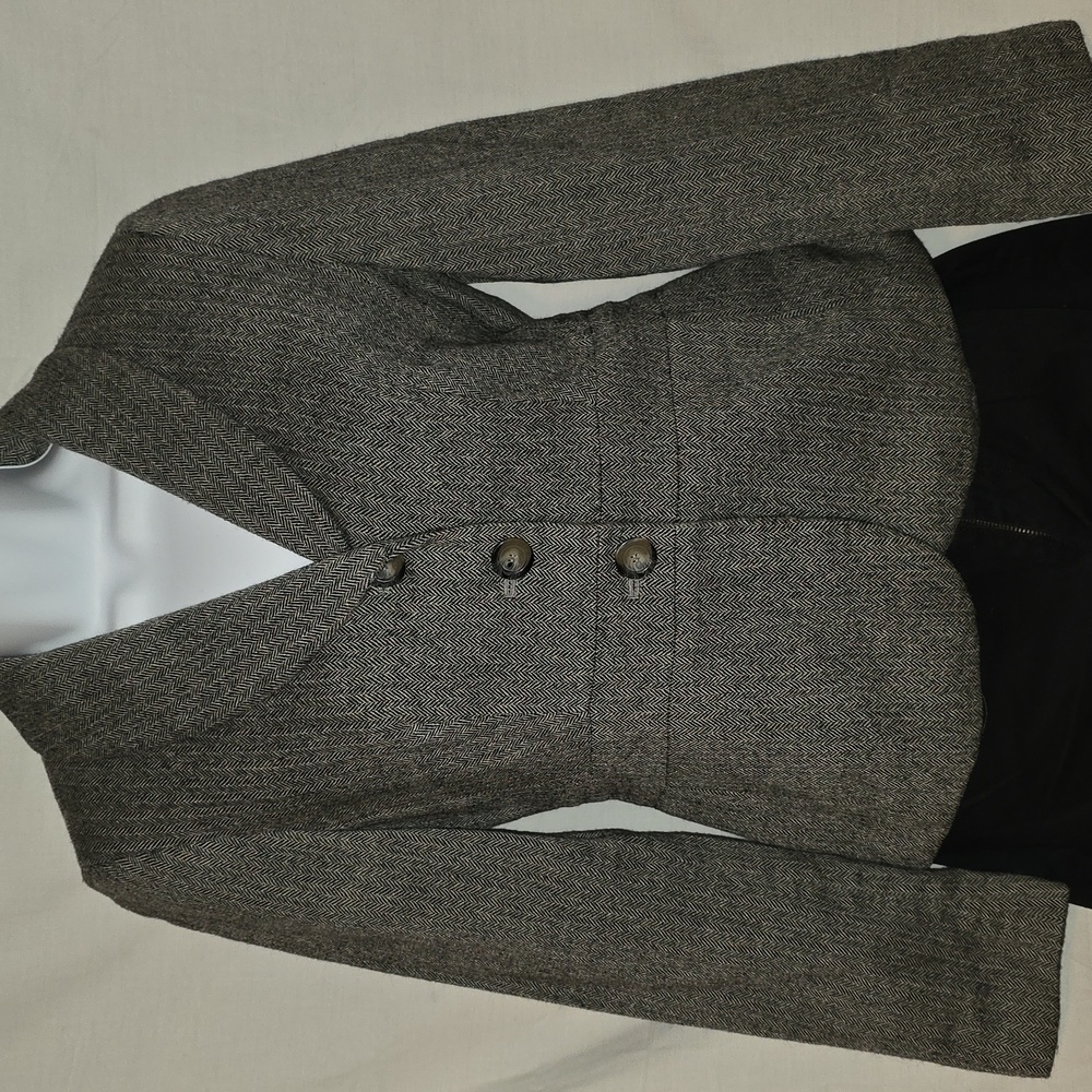 LOFT Charcoal Tweed Blazer